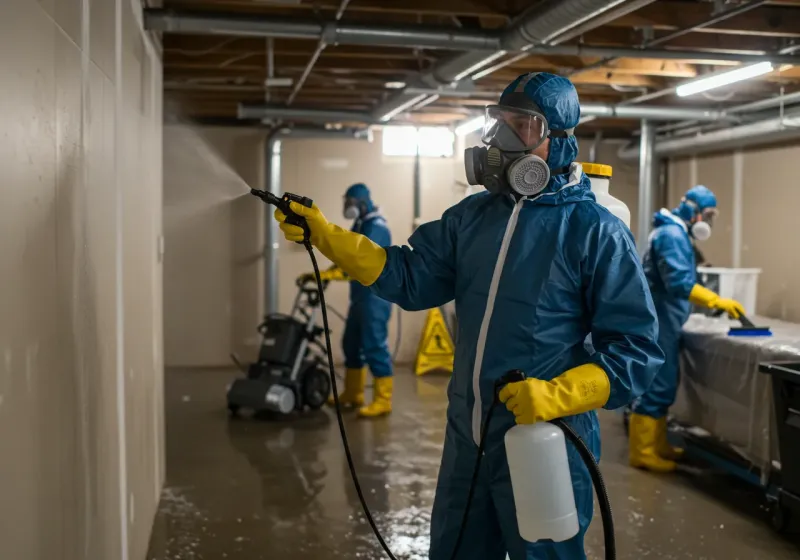 Basement Sanitization and Antimicrobial Treatment process in Taylor County, WV