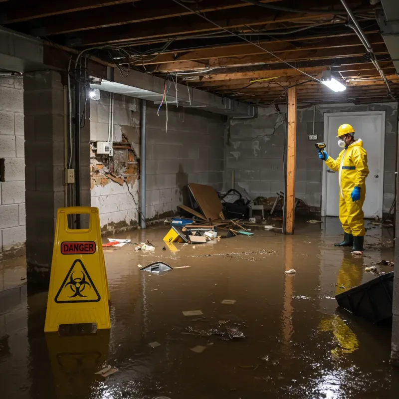 Flooded Basement Electrical Hazard in Taylor County, WV Property